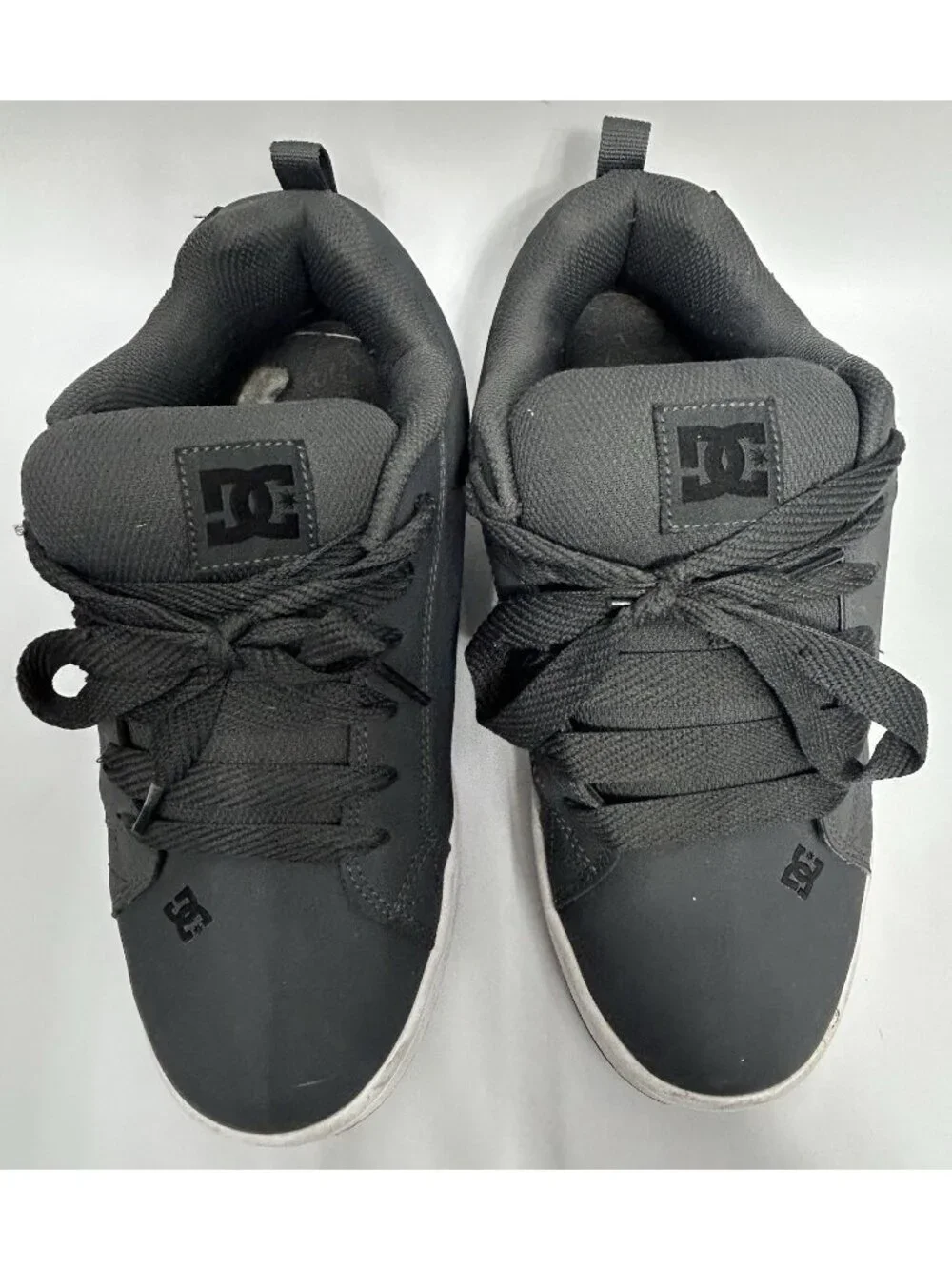DC Men's Court Graffik Skate Shoes Size 10 Black Grey Streetwear Pink Grunge Emo